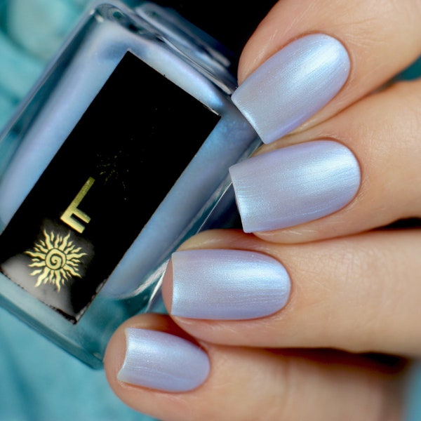 Neptune - Light Greyish Blue Shimmer Nail Polish, Vegan 10FREE, Birthday Gifts, Icy Blue, Wedding Nails, Sea Witch Collection, KOLOnails