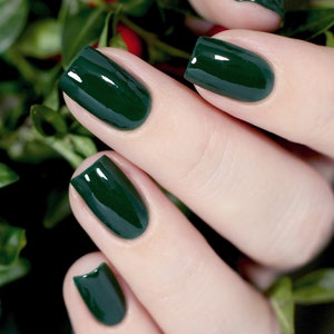 Dark Forest Green Nails-matte Green-gold Nail Art-gold Flakes-long  Ballerina Nails 