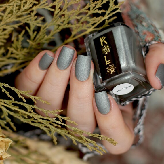 The Mystic Matte Light Green Grey Creme Nail Polish Vegan - Etsy