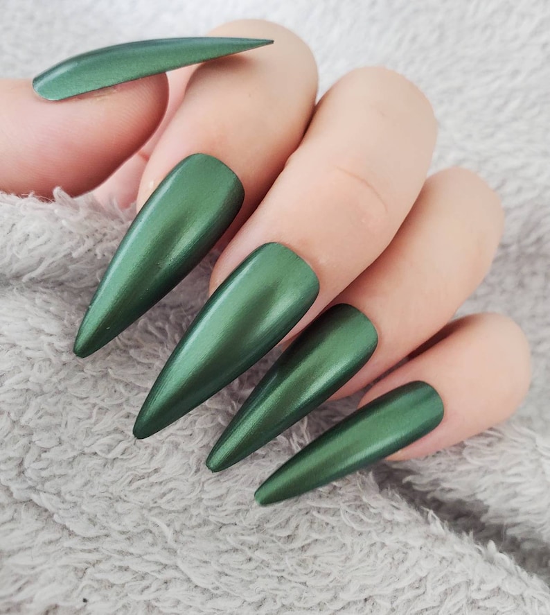 Uruz Forest Green Shimmer Nail Polish, Vegan 10FREE Nail Lacquer, Norse Witch Gifts, Summer Nail Art, Rune Keeper Collection, KOLOnails image 5