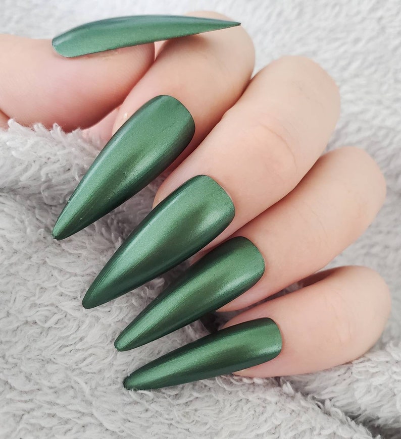 Uruz Forest Green Shimmer Nail Polish, Vegan 10FREE Nail Lacquer, Norse Witch Gifts, Summer Nail Art, Rune Keeper Collection, KOLOnails image 6