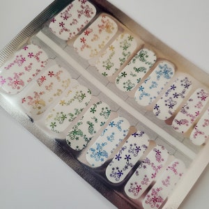 RA013 &quot;Swirlycues&quot; Metallic Rainbow Swirls and Stars on Clear Overlay made with 100% Nail Polish - 10 FREE wraps, art, manicure, nail polish