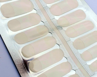 OT001 - "Wedding Day" Traditional White French Tips Nail Polish Strips - nail decals, nail wraps, nail stickers, 10-free