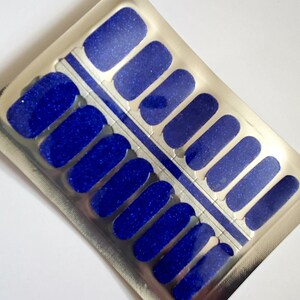 GL004 &quot;Royalty&quot; Royal Blue  with black mixed in Glitter Nail Polish Strips - 100% Nail Polish, 10-FREE, Nail Stickers, Nail wraps, decals