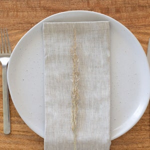 Natural Beige Linen Napkins, Organic Stonewashed Linen Napkins, Cloth Table Napkins