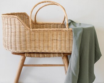 Jade Green Muslin Baby Swaddle: Organic Cotton Baby Wrap