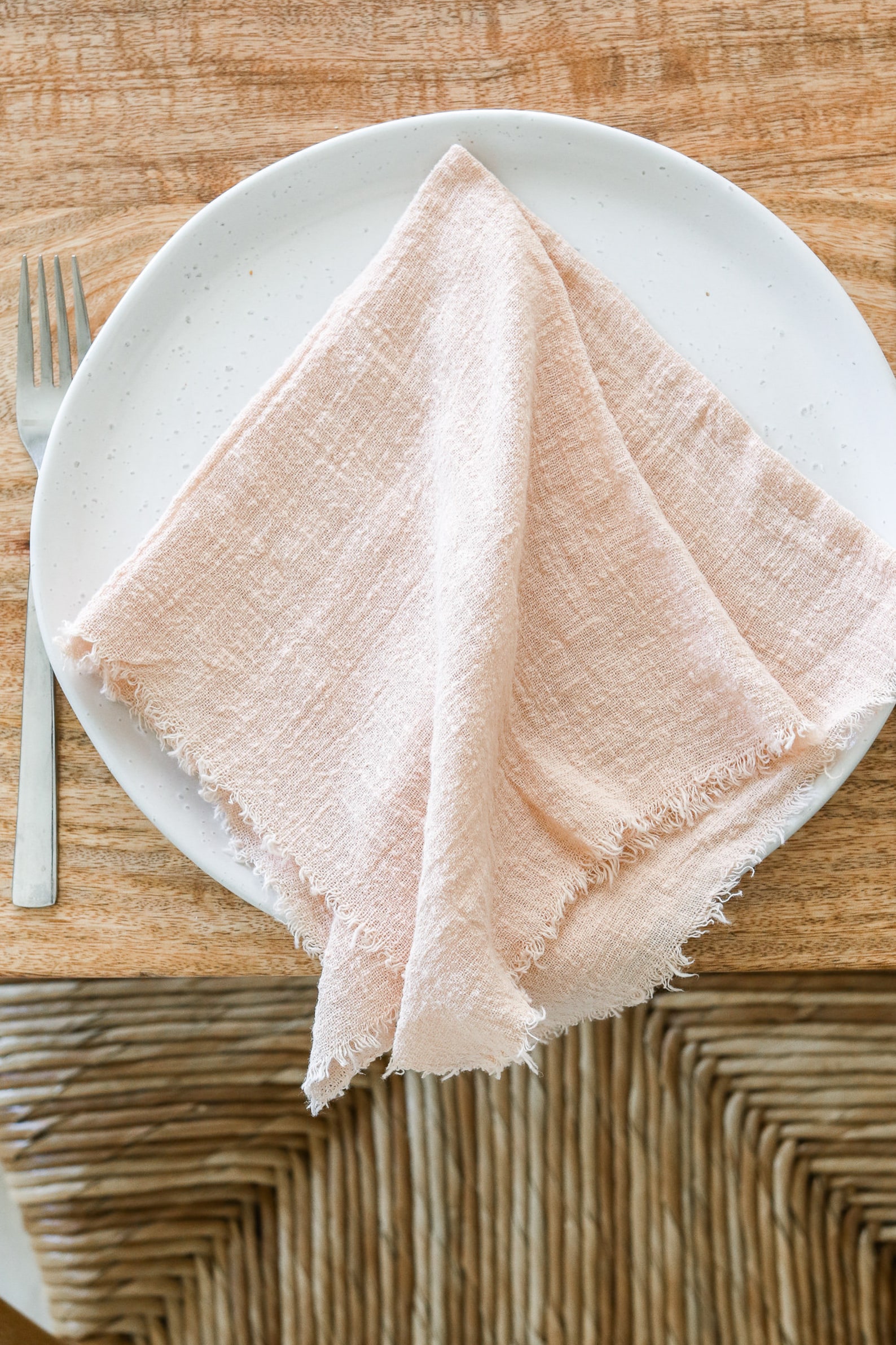 Blush Pink Cotton Napkins Frayed Linen Napkins Light Pink Etsy Australia