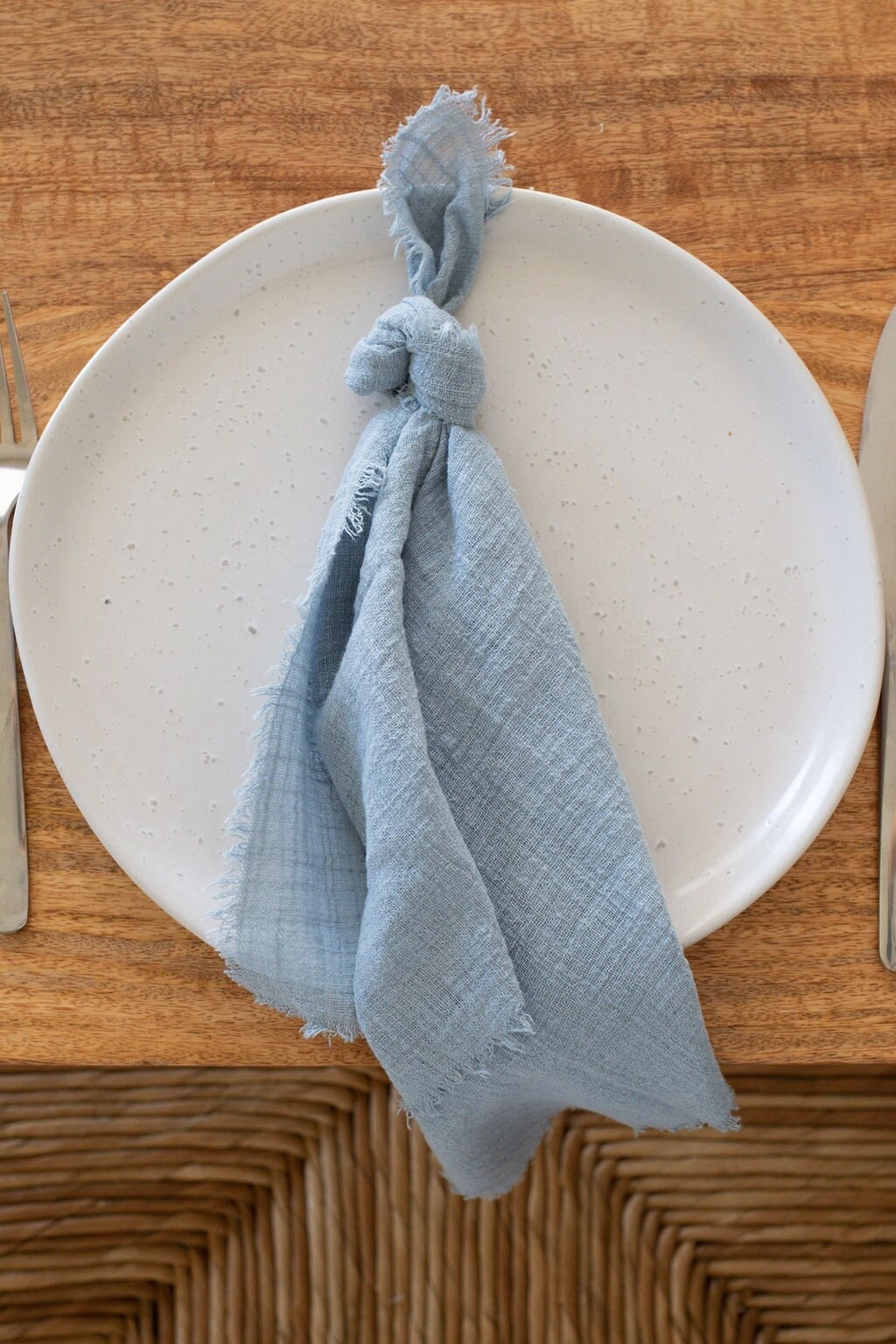 Cloth Napkins Set of 12 by Nest Above - Blue Cotton & Linen Table Napkin  Set - Blue - No Iron - Washable - Reusable for Dinner or Brunch