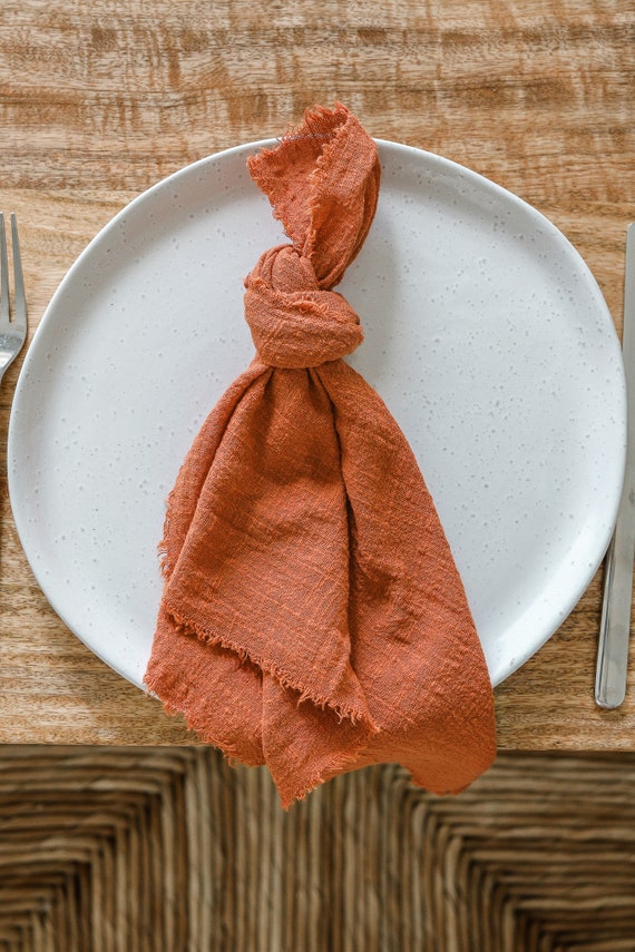 Frayed Oversized Linen Napkins - Set of 4