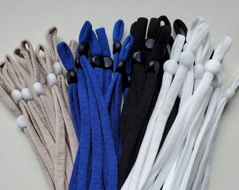 Bag of 40 Soft Adjustable Elastic Cord Ear Loops For Face Masks With Cord Stopper Elastic Cord, Mask Elastic Buckle. Ships from the USA