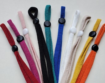 Bag of 20 Adjustable Elastic Ear Loops With Cord Stopper For Face Mask