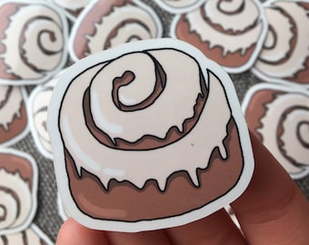 Cinnamon Roll Vinyl Sticker | Waterproof Dessert Decal | Water Bottle Laptop Decorative Design