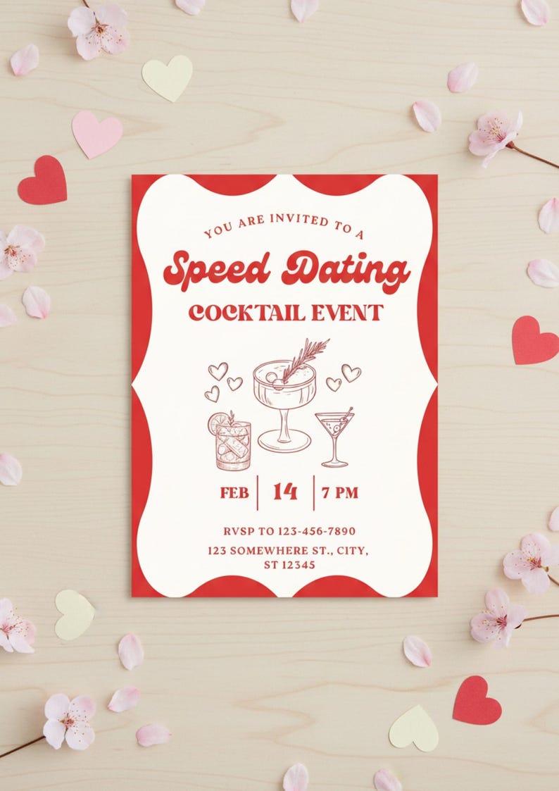 Invitations Speed Interview Speed Dating Cocktail Party Invitation Template (digital Download) - Etsy