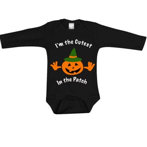 Halloween| Baby Onesie| Happy Pumpkin| White Onesie| Black Onesie| Cutest Pumpkin in the Patch