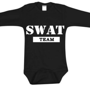 Swat Onesie met lange mouwen, Swat Baby Onesie, Fun Swat Team Onesie, Swat Waggel Onesie