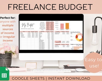 Freelance Budget Spreadsheet | Budget Spreadsheet for Multiple Incomes | Google Sheets Budget Template