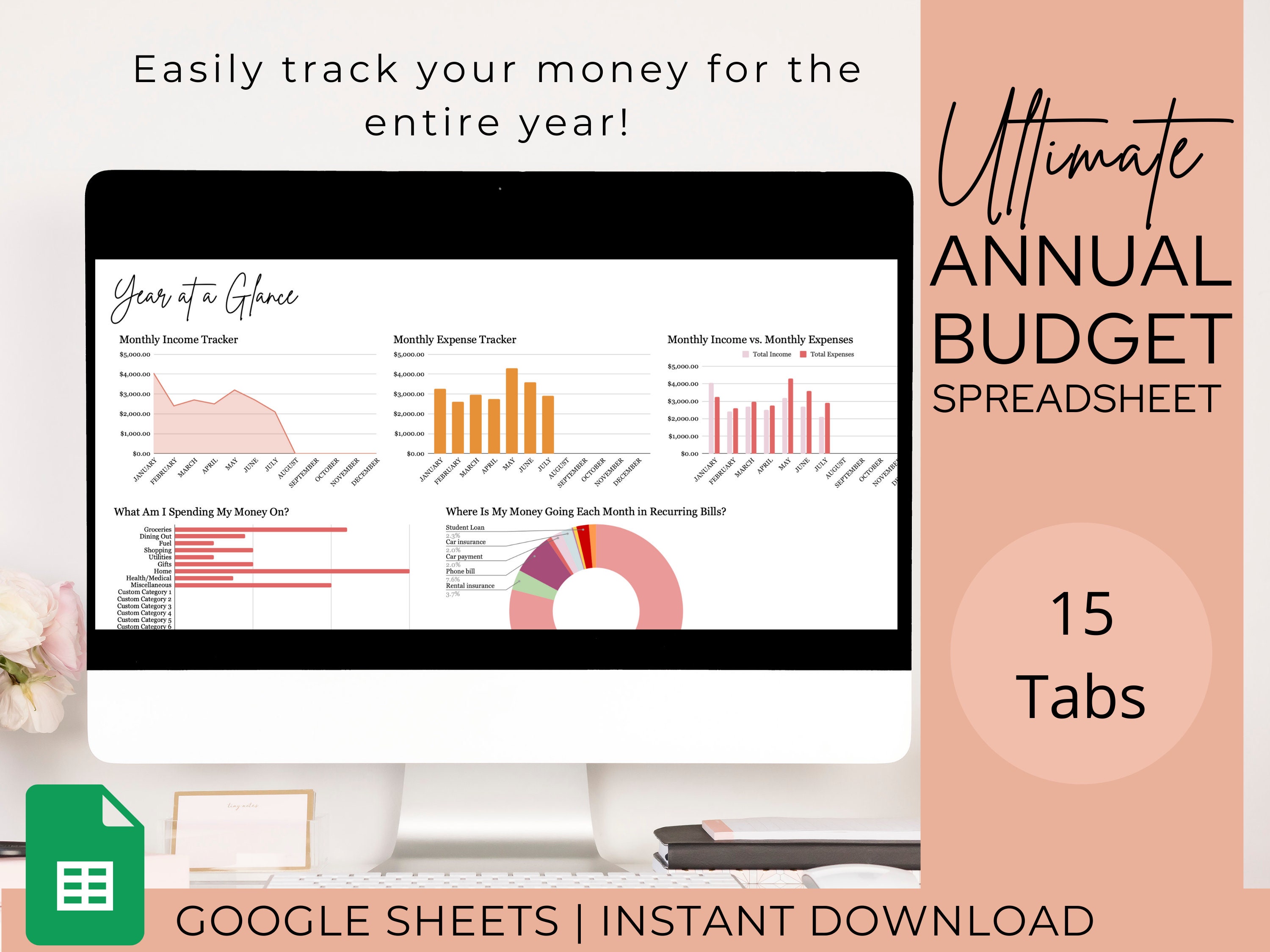 Annual Budget Spreadsheet | Personal Finance Dashboard | Google Sheet…