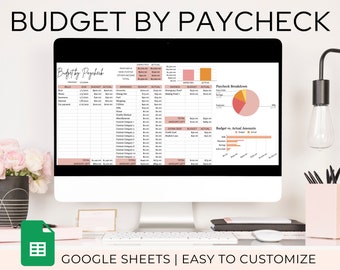 Budget by Paycheck Spreadsheet | Bi-weekly Budget Spreadsheet | Google Sheets Budget Template | Weekly Budget Planner