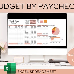 Excel Budget Spreadsheet | Budget by Paycheck Spreadsheet | Budget Template Excel