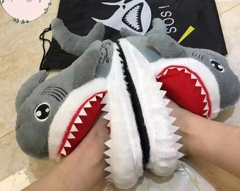 adult shark slippers