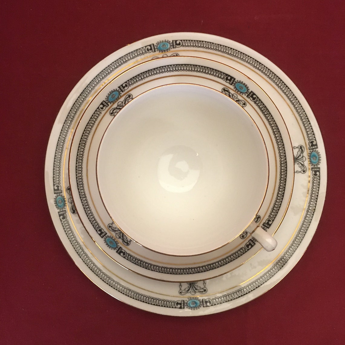 Antique Art Nouveau Star China Paragon Trio Pattern 634948 Etsy