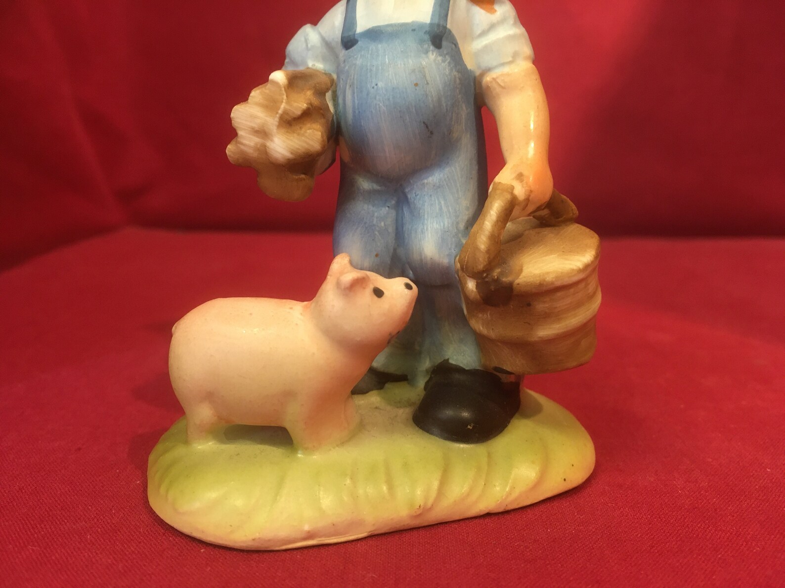 Vintage Arnart 5th Ave Hand Painted Porcelain Figurine Farm Boy With Piglet Etsy