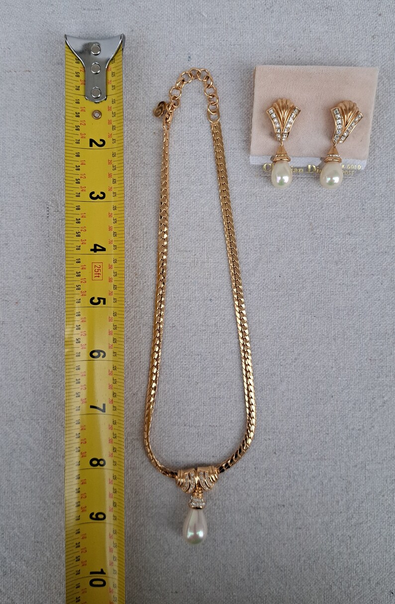 Vintage Christian Dior Necklace and Earrings Designer Set Etsy