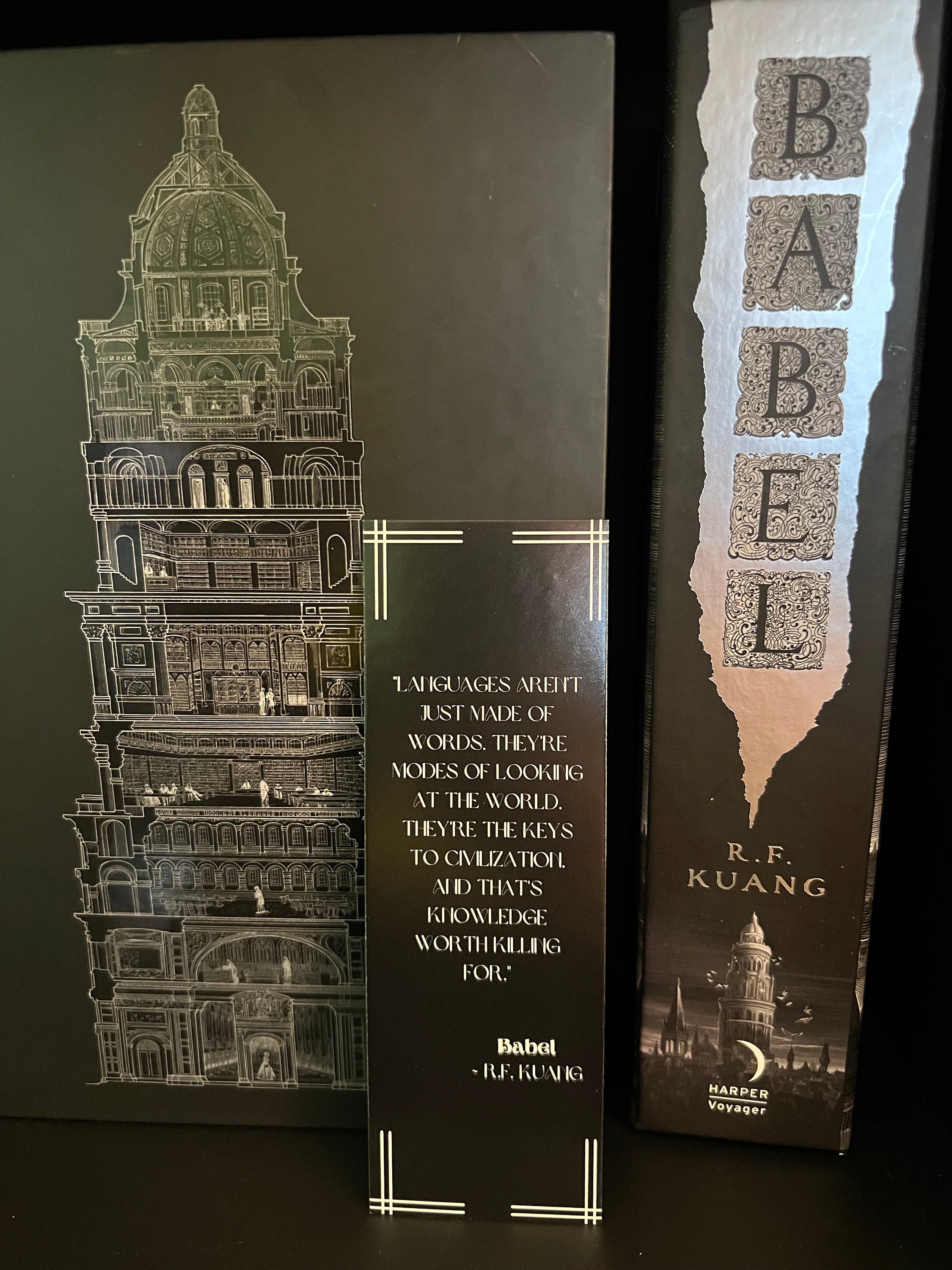 Language Bookmark: Babel Quote and Oxford Cityscape 