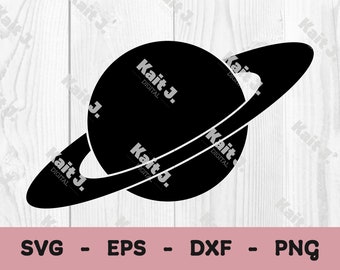 土星惑星 SVG ファイル | クリカットとシルエット用のカッティング ファイル即時デジタル ダウンロード | 宇宙のクリップアート | 商用ライセンス付き