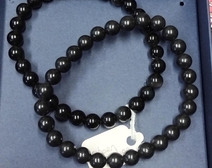 Sheen Obsidian-Bracelet- 6 mm Beads-Handmade-Dissolves Negativity-Gift-Yourself-Friends-Family-Loved One