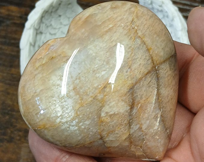 Sunstone Moonstone -Large Heart-Angel Wing Dish-Gift-Yourself-Friends-Family-Loved One