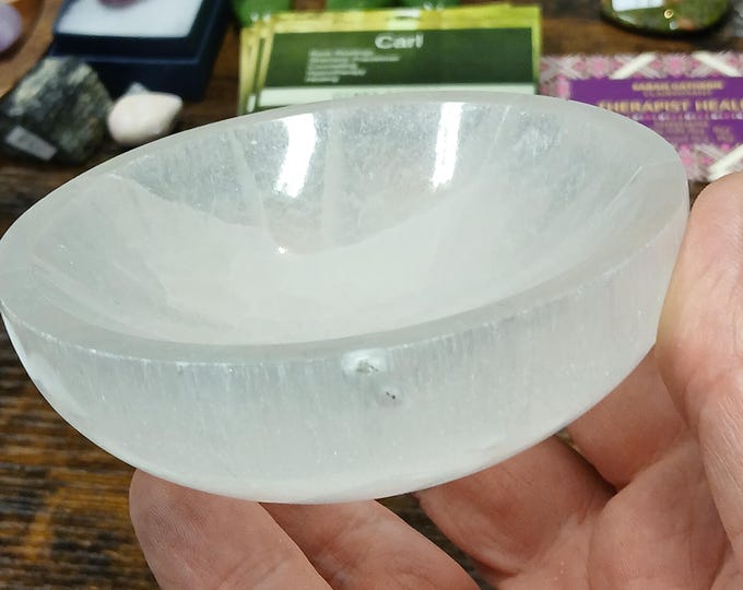 Selenite-Round Bowl-10 cm-Gift-Yourself-Friends-Family-Loved One