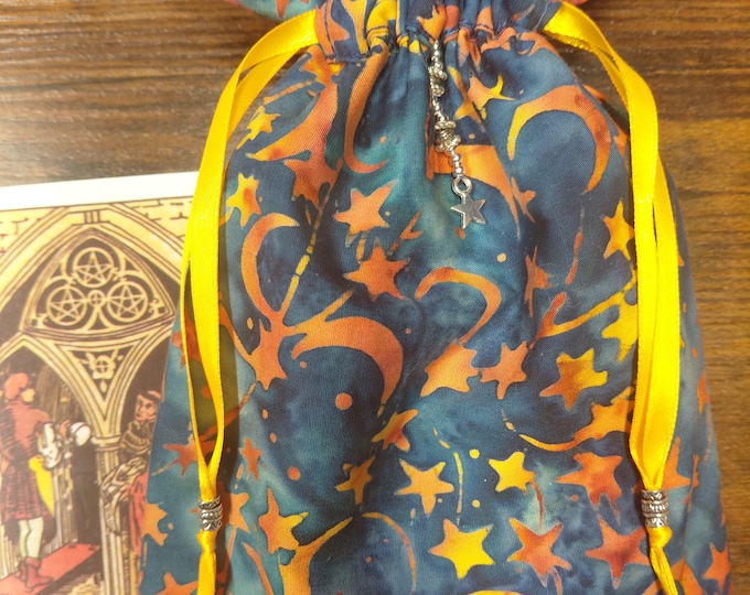 Deluxe Tarot cards pouch Bag, lined pouch, handmade - Beads- New Design