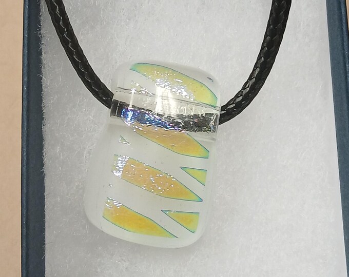 Colourful Glass Pendant - Pendant- Black Cord - Gift-Yourself- Friends-Family-Loved One-Gift Box