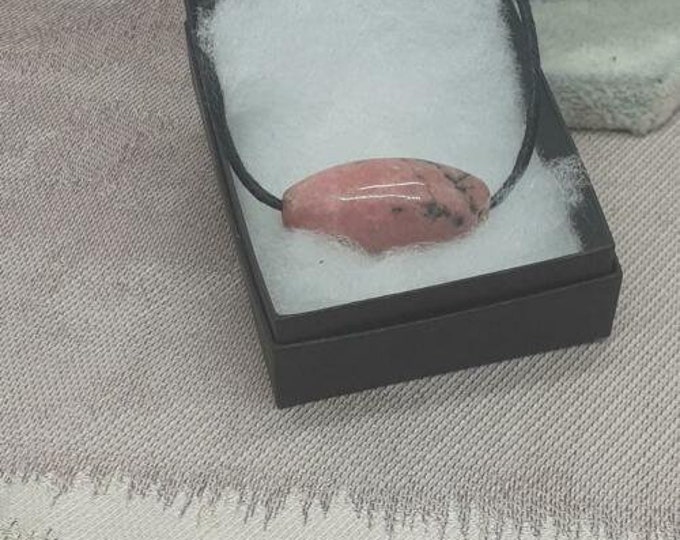 Rhodonite Shiva -Pendant- Black Cord- Perfect gift for yourself- a friend or a Loved one- Gift Box