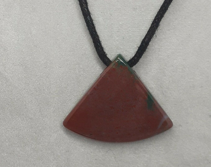 Fancy Jasper 30 mm x 25 mm Art Deco -Pendant-  Black Cord- Gift Box- Gift Yourself- Friend- Family -Loved One