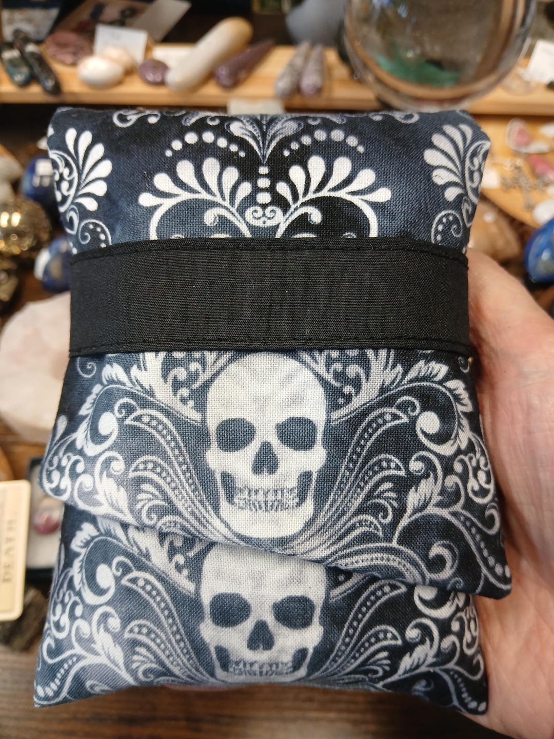 Handmade Tarot Card Pouch: Deluxe Pocket Bag, Skull Design - Etsy