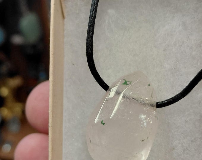 Morganite Faceted Pendant- Black Cord - Gift-Yourself- Friends-Family-Loved One-Gift Box