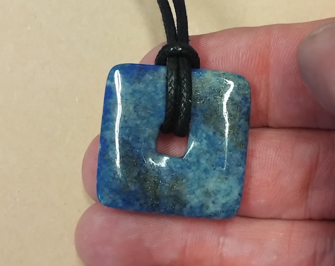 Lapis Lazuli -Donut -30 mm-  Black Cord- NEW- Gift Box