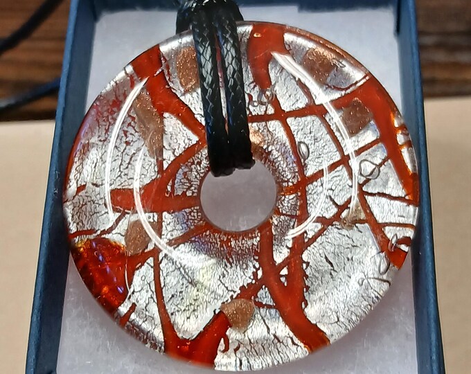 Colourful Glass Pendant - Pendant- Black Cord - Gift-Yourself- Friends-Family-Loved One-Gift Box