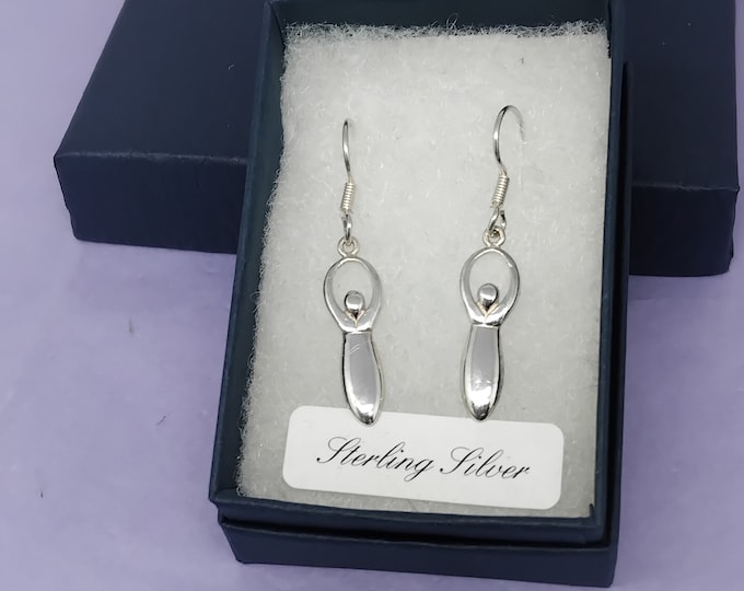 Sterling Silver Goddess Earrings - Drop-Dangle-Earrings -Handmade-Silver 925 Hooks-Gift Box