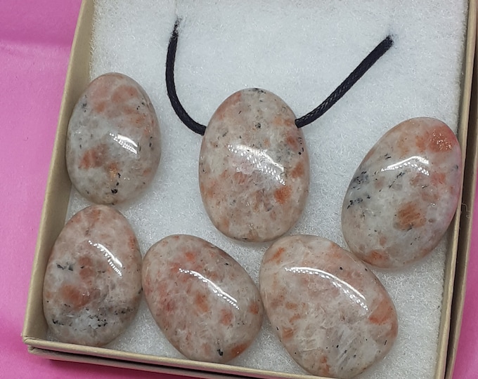 Sunstone Pendant- Black Cord- Gift Box- Gift-Yourself- Friends-Family-Loved One-Gift Box