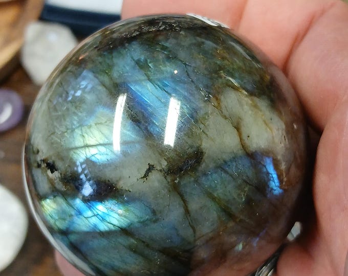 Labradorite -Spheres-Gift-Wisdom-Highly mystical and Protective stone-Blue Flash-Yourself-Friends-Family-Loved One