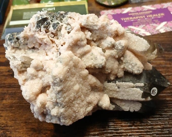 Morion Quartz-Creamy Calcite-Cluster-Gift-Yourself-Friends-Family-Loved One