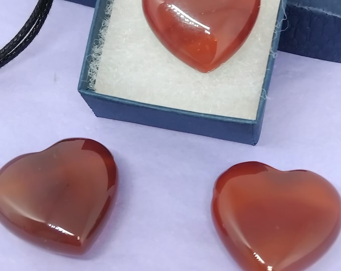 Carnelian - Pendant- Black Cord - Gift-Yourself- Friends-Family-Loved One-Gift Box