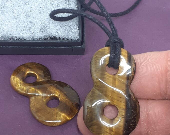 Eternity-Tigers Eye-Pendant- Black Cord- Gift Box- Gift-Yourself- Friends-Family-Loved One-Gift Box