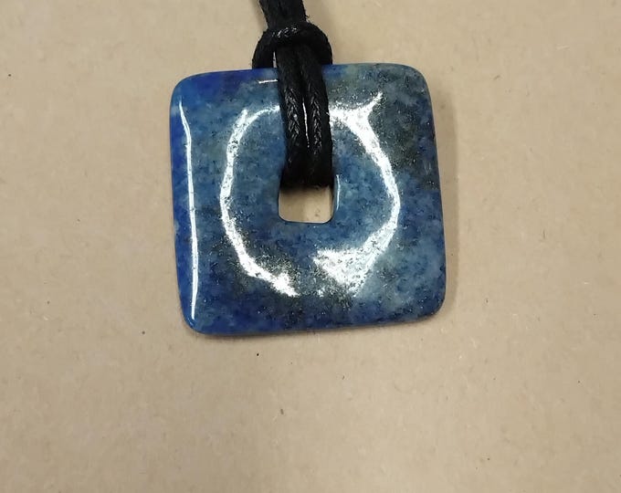 Lapis Lazuli -Donut -30 mm-  Black Cord- NEW- Gift Box