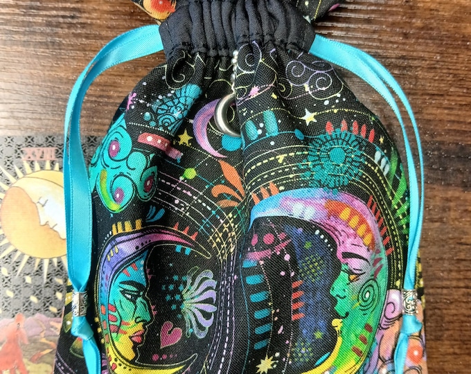 Deluxe Tarot cards pouch Bag, lined pouch, handmade -Charm- Beads- New Design