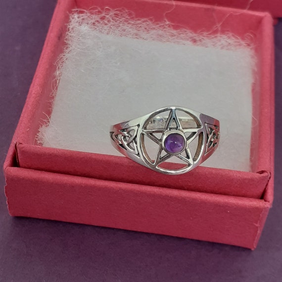 Amethyst -ring Sterling Silver 925 - Celtic Trinity Knot Amethyst -ring Sterling Silver 925 - Celtic Trinity Knot