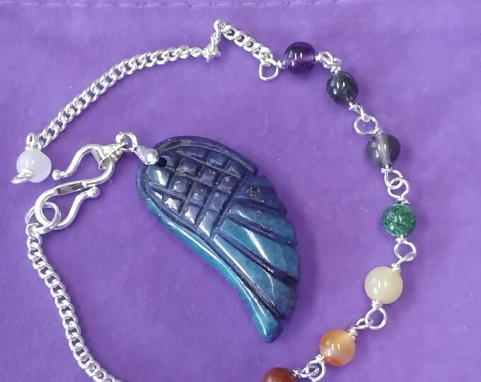 Pendulum- Handmade- Sodalite Angel Wing- Chakra Chain- Gift Box- Friends- Family-Loved One